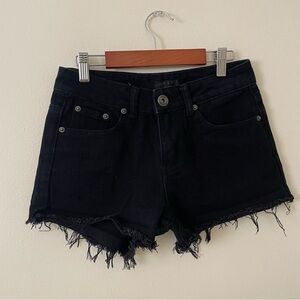 Like New LIQUOR N POKER Black Denim Frayed Hem Women Shorts